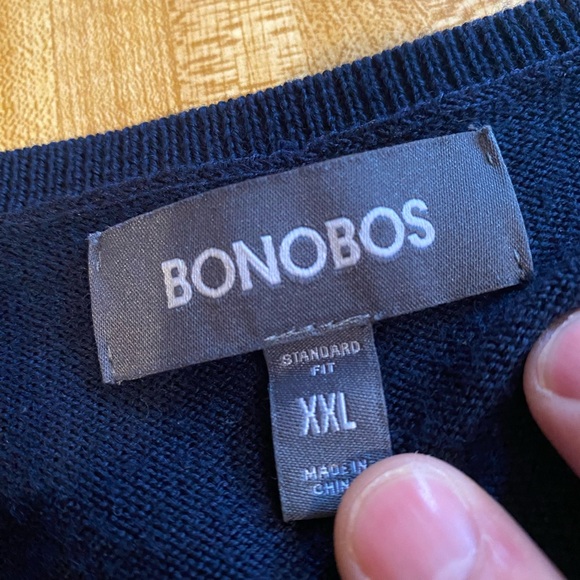 Bonobos Washable Merino V-Neck Sweater Navy - Picture 4 of 5